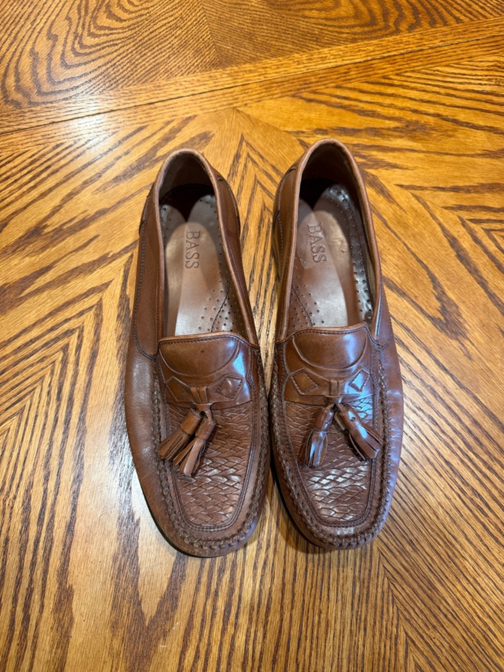 Bass Brown Leather Tassel Slip-On Loafers